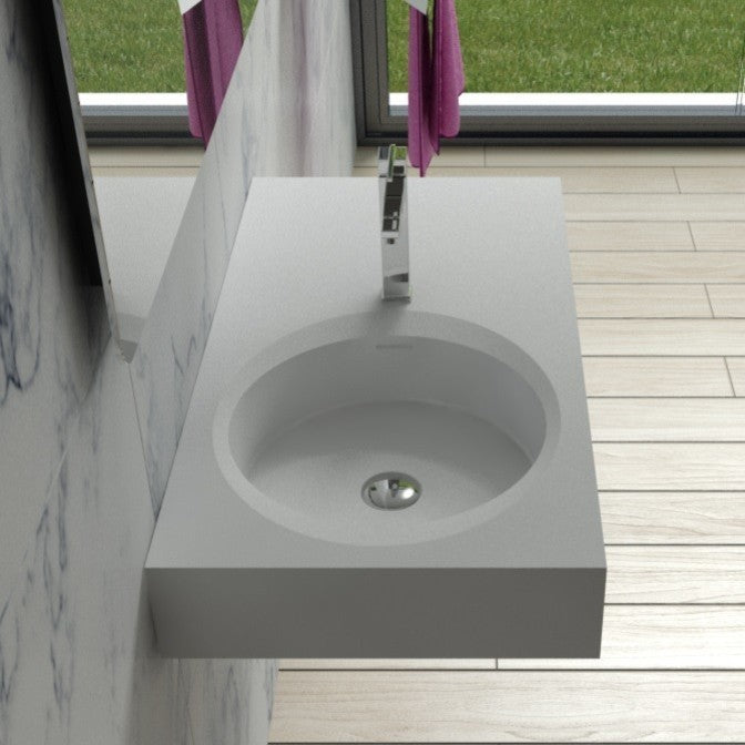 ADM Rectangular Countertop Sink, White, 32", Matte White