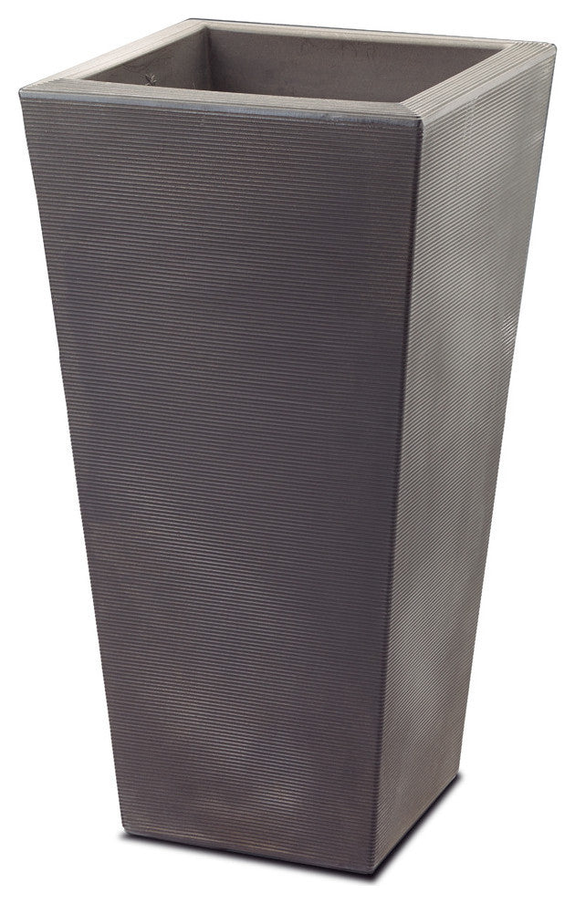 Bowery Indoor/Outdoor Tall Square Pot with Sand Cavity, Bronze, 15"