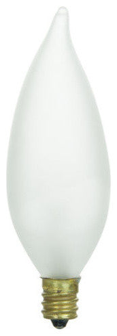 Sunlite 15 Watt Petite Chandelier, Candelabra Base, Frost, 6 Pack