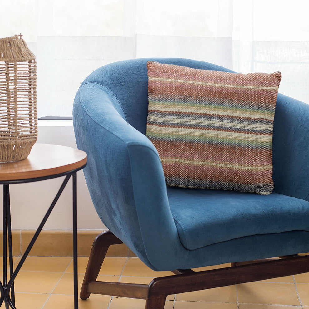 Plutus Multi-Color Lanes Stripe Luxury Throw Pillow, 20"x30"