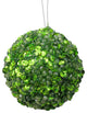 Lavish Green Fully Sequined and Beaded Christmas Ball Ornament, 3.5"