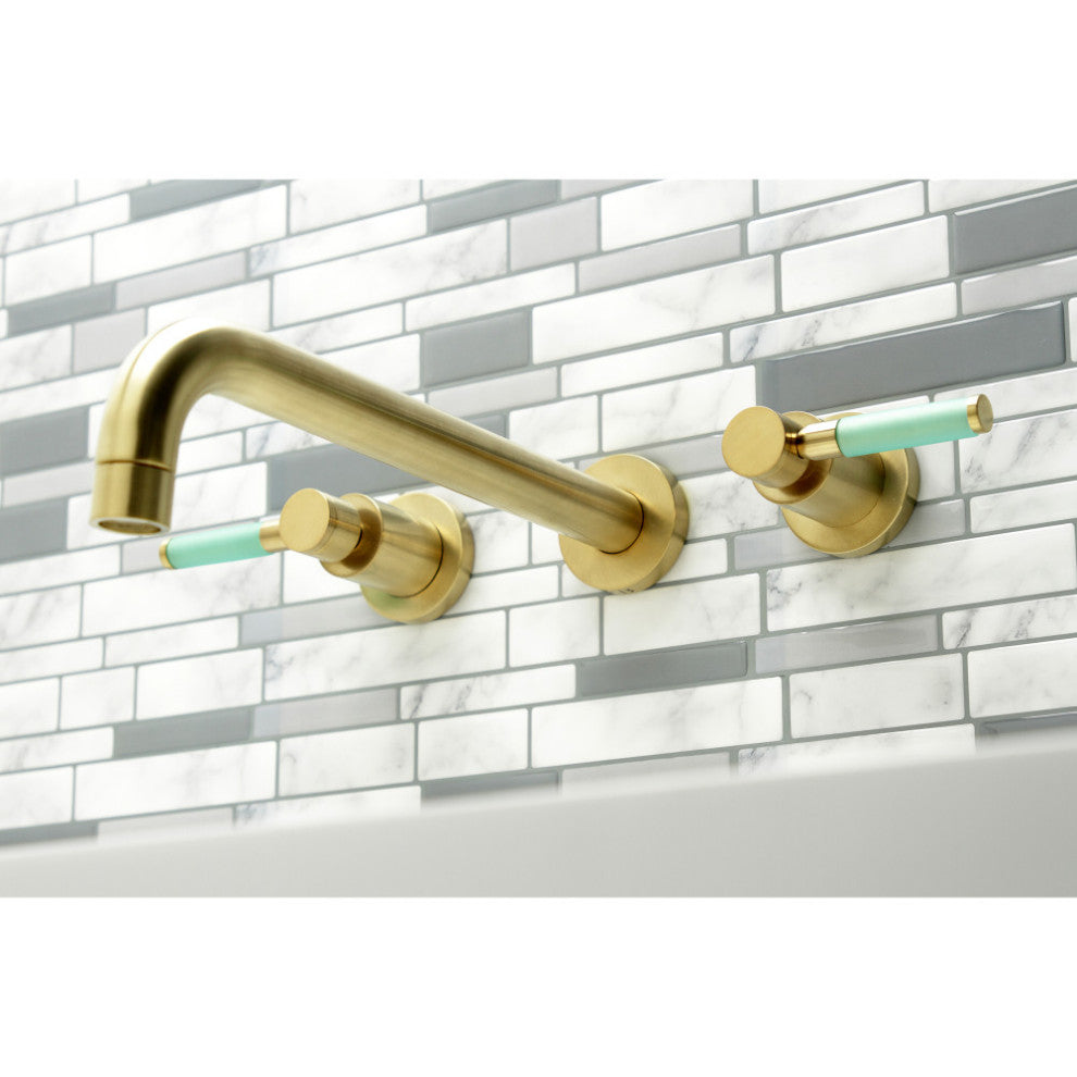 KS8057DKL Wall Mount Tub Faucet, Brushed Brass