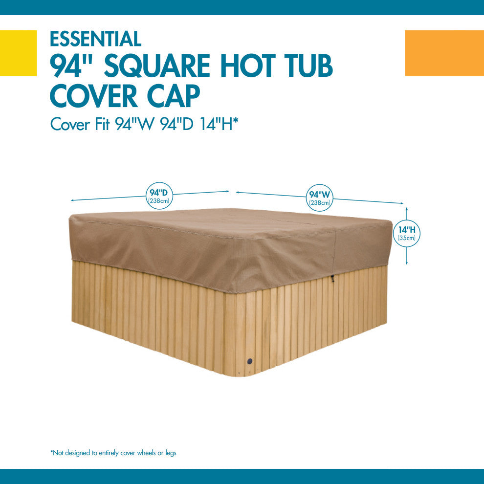 Duck Covers Essential 94" Square Hot Tub Cover Cap