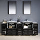 Torino 84" Espresso Modern Double Sink Bathroom Vanity, Faucet FFT3111CH