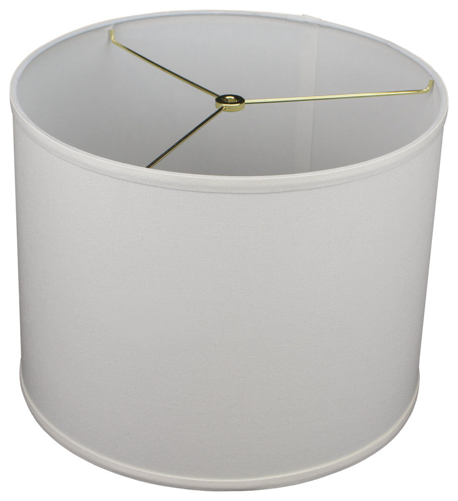 Fenchel Shades 14"x14"x11" Brass Spider Attachment Drum Lamp Shade, Linen Cream