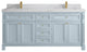 Paris 72" Double Sink Bathroom Vanity, Blue Heather 2" Calacatta Sienna