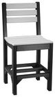 Set of 4 Poly Island Dining Chairs, Dove Gray & Black, Counter Height