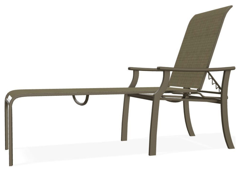 St. Catherine Sling 4-Position Outdoor Chaise Lounge, Elevation Stone/Beachwood