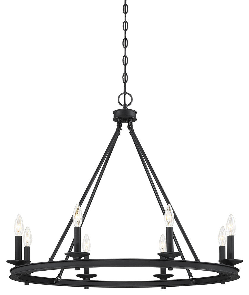 8-Light Chandelier, Matte Black