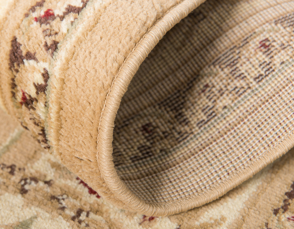 Unique Loom Tan Phillipe Versailles 6' 0 x 6' 0 Round Rug