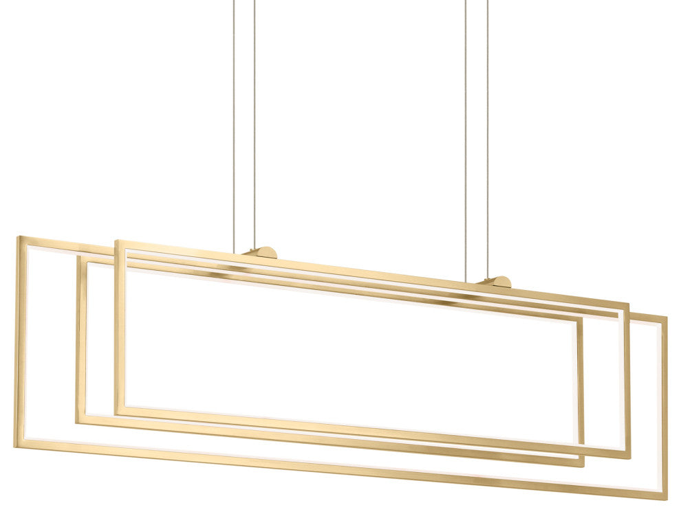 Jestin 46" LED Linear Chandelier, Champagne Gold