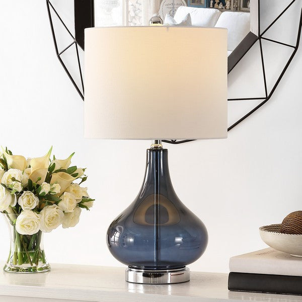 Safavieh Brooks Glass Table Lamp Blue