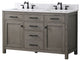 Jasper 54" Bathroom Vanity, Textured Gray, Ariston White Engineered Stone Top