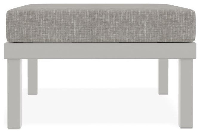 Larssen Cushion Deep Seating Outdoor Ottoman, Hither Pewter/Snow