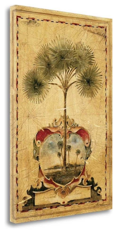 "Sunrise Palm" By Liz Jardine,Ready to Hang Giclee Print on Gallery Wrap Canvas