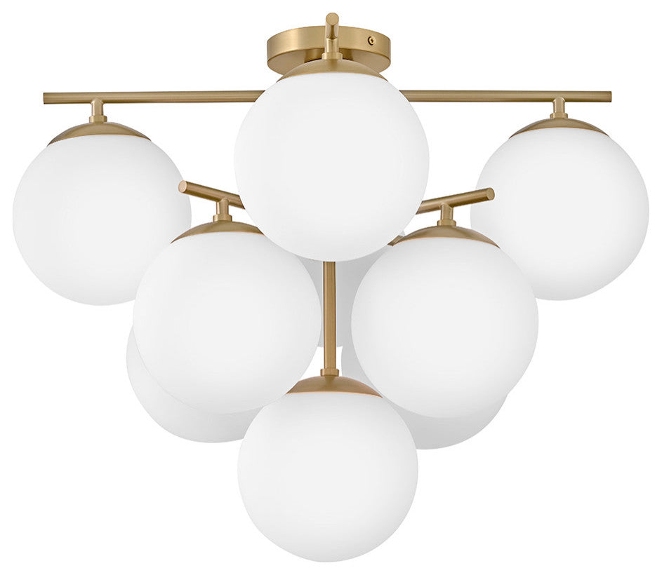 Lark Julep Large Flush Mount, Lacquered Brass