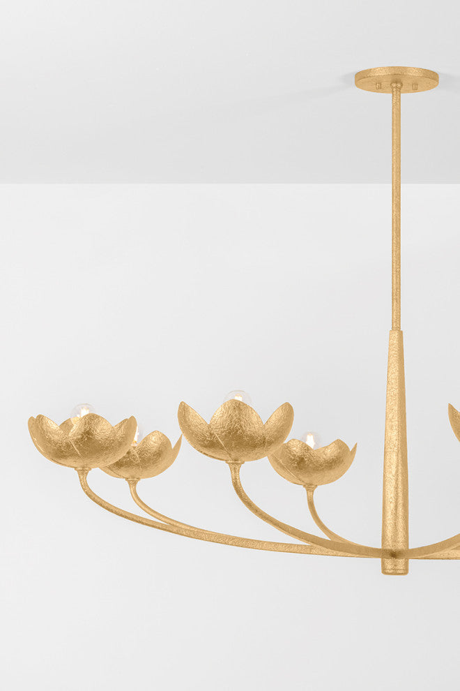 Troy Lighting Arcata Chandelier Vintage Gold Leaf, 55"Lx55"Wx18.25"H