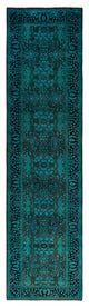 Overdyed One-of-a-Kind Hand-Knotted Area Rug Green, 2' 8" x 10' 7"