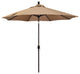 9' Bronze Push-Button Tilt Crank Aluminum Umbrella, Terrace Sequoia Olefin