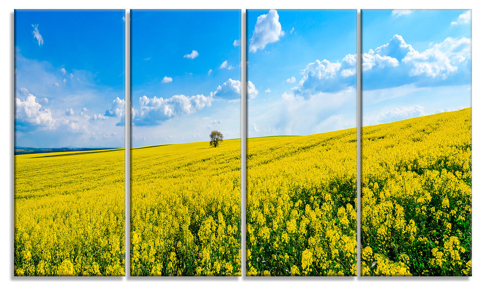 "Lone Tree in Blooming Cozla Park" Landscape Wall Art, 4 Panels, 48"x28"