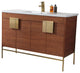 Shawbridge 48" Single Sink Bathroom Vanity, Spicy Walnut, Satin Brass Hardware