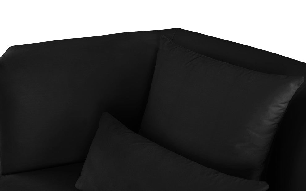 Marquis Velvet Upholstered Set, Black, Sofa