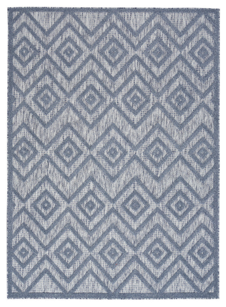 Nourison Versatile 6' x 9' Denim Blue Modern Area Rug