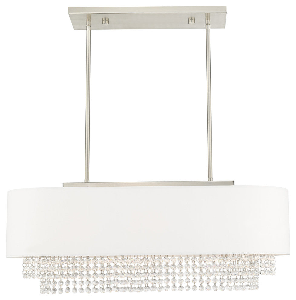 Livex Lighting Brushed Nickel 3-Light Linear Chandelier