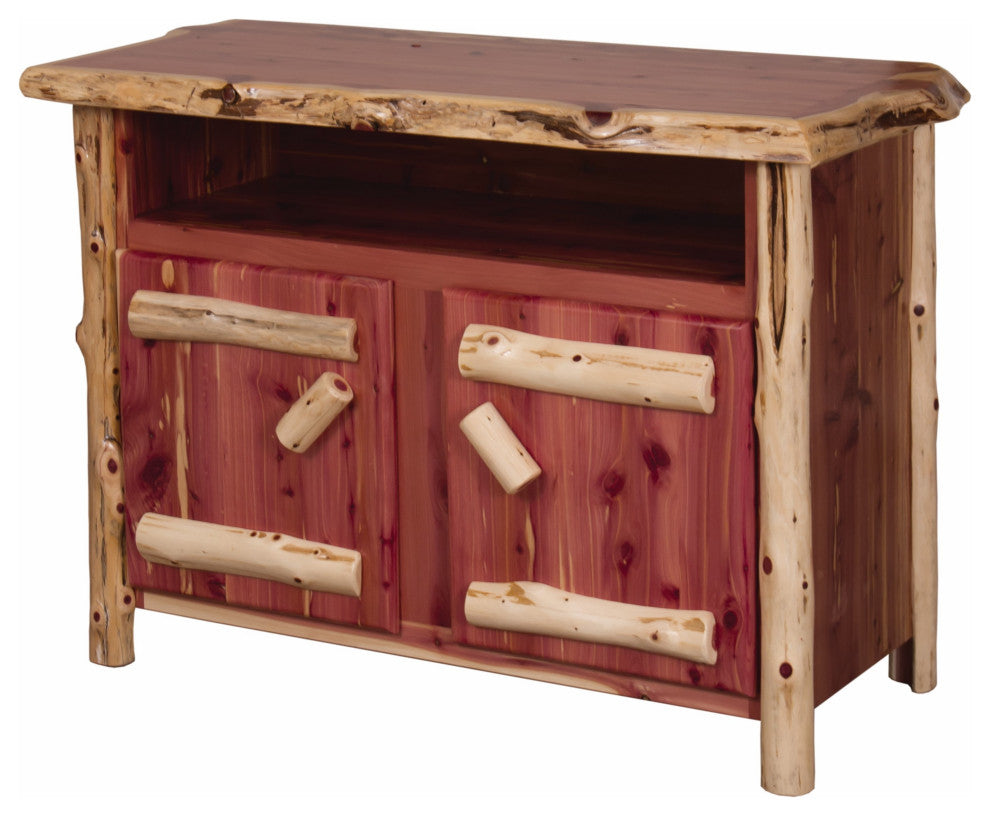 Red Cedar Log Entertainment Stand