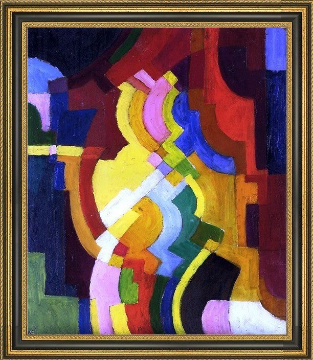 August Macke Farbige Formen III - 16" x 20" Framed Premium Canvas Print