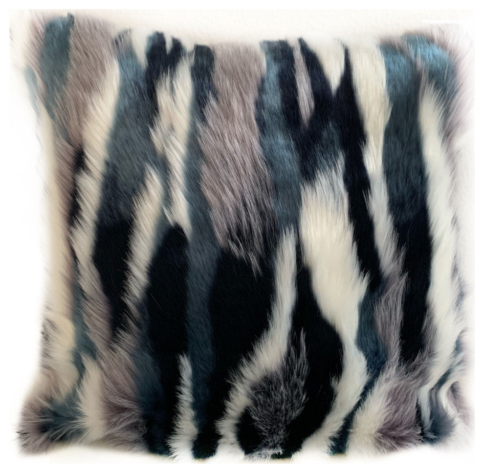 Plutus Fancy Animal Faux Fur Luxury Throw Pillow, 22"x22"