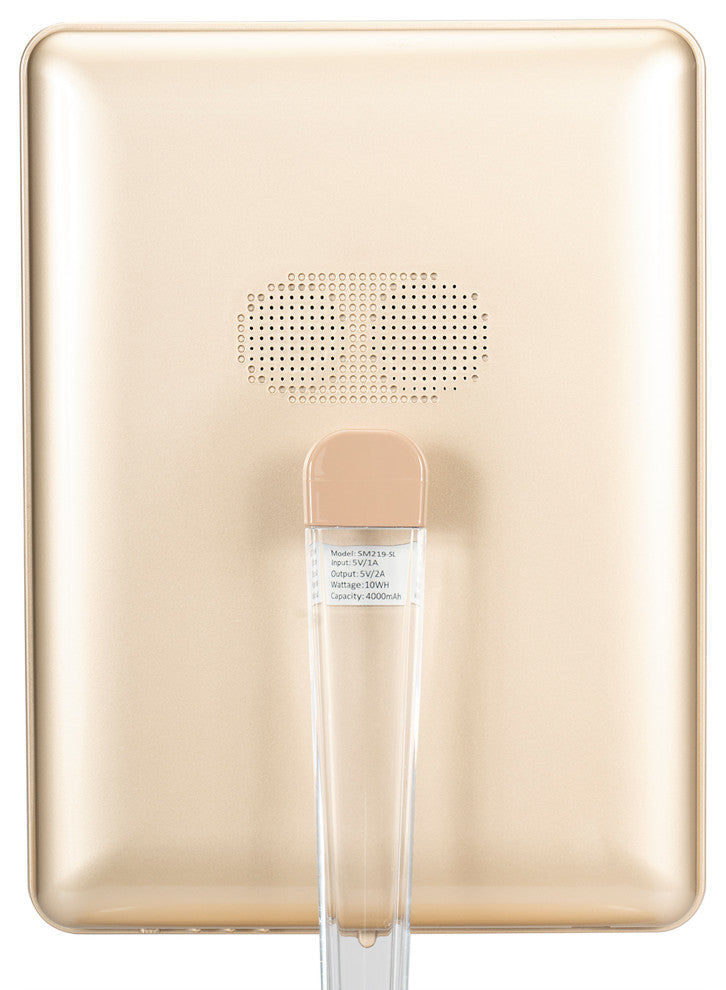 Touch Pro LED Makeup Mirror With Bluetooth Speaker and USB, Champagne Gold