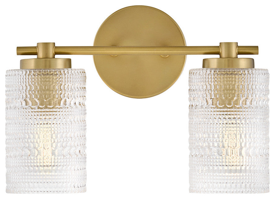 Lark Mabel Small Two Light Vanity, Lacquered Brass