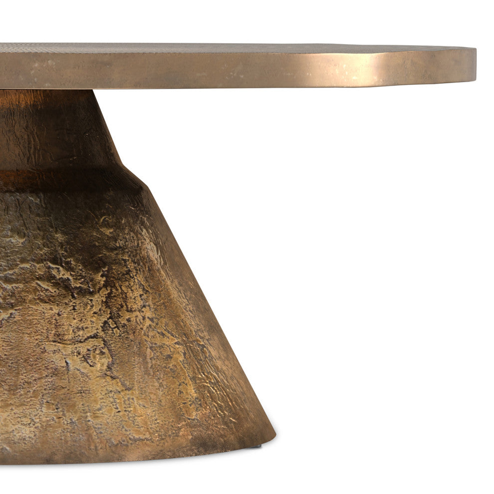 Michelle Cast Aluminum Coffee Table, Vintage Brass