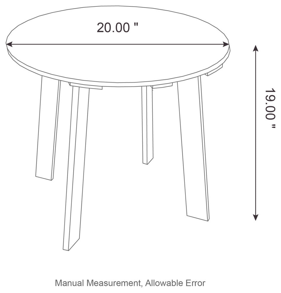 20"D Outdoor Patio HDPE Round Side Table, Bule
