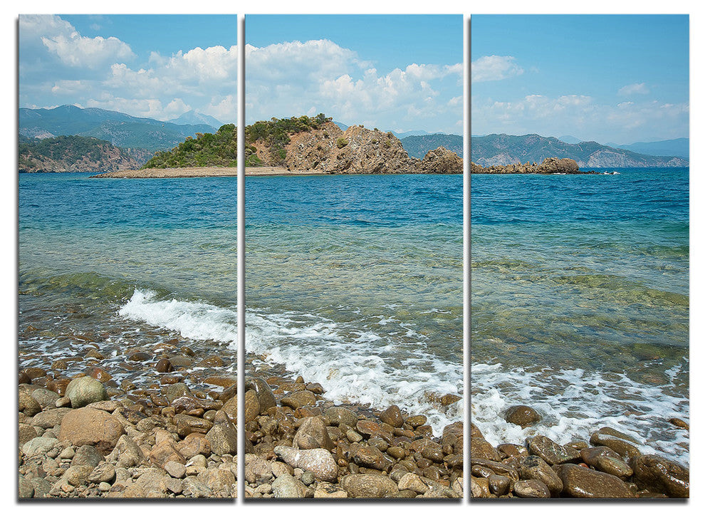 "Small Isle Turkey Panorama" Metal Wall Art, 3 Panels, 36"x28"