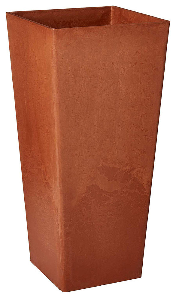 Contempo Tall Square Planter, Terra-Cotta