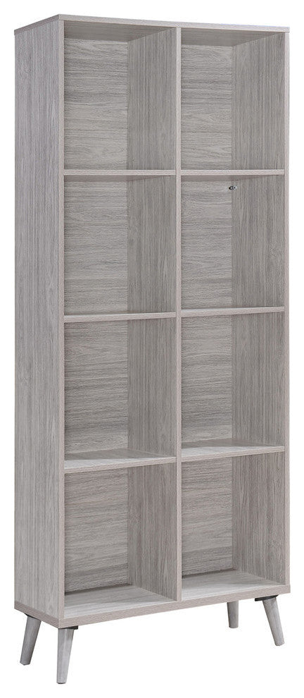 GDF Studio Eloise Mid Century Finished Faux Wood Bookcase, Gray Oak