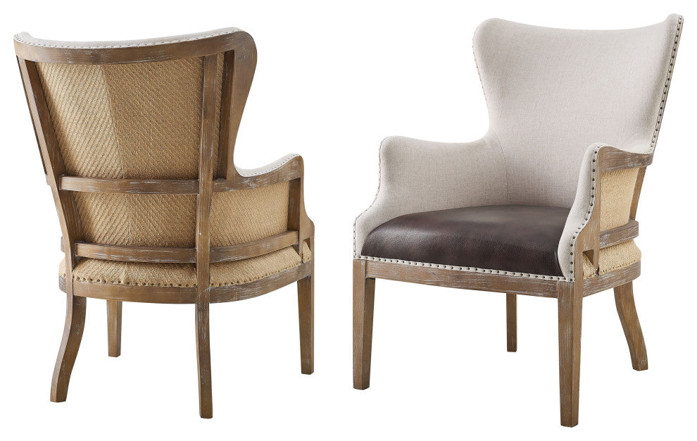 George Two Tone Wingback Accent Chair