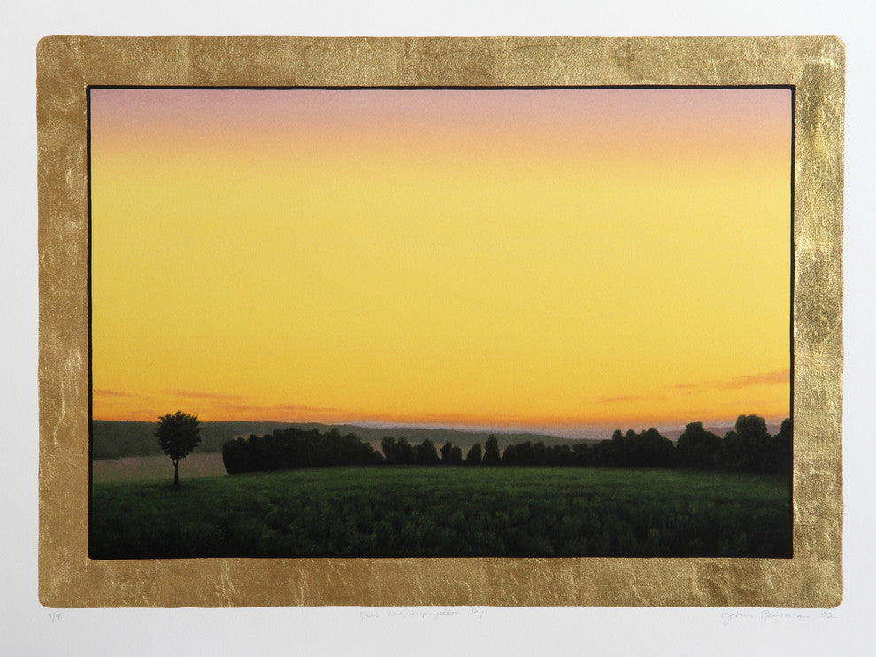 John Beerman "Joe'S View Deep Yellow Sky" Lithograph