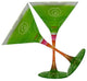 Frosted Curl Light Green Martini Glasses, Set of 2