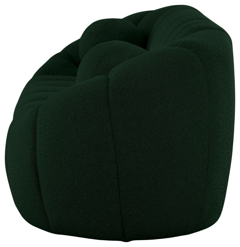 Elijah Boucle Fabric Upholstered Sofa, Green