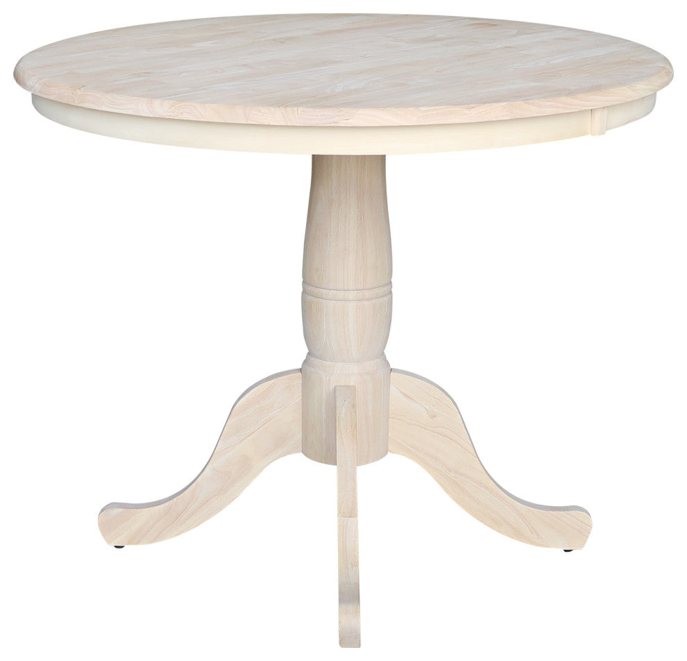 Round Top Pedestal Table, Unfinished, 36 Inch Round