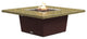 Square Fire Pit Table, 56x56, Natural Gas, Santa Cecillia Granite Top, Dark Cher