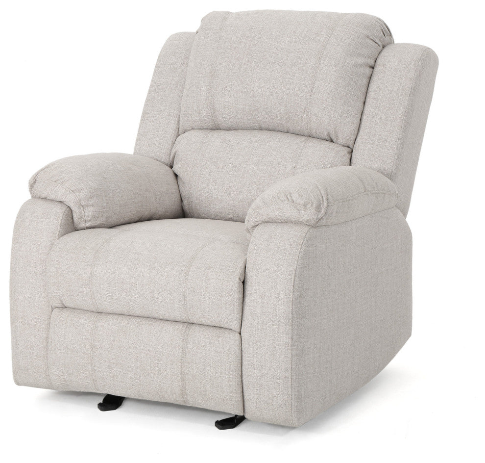 GDF Studio Scarlett Classic Fabric Gliding Recliner Chair, Beige
