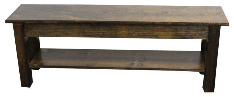 Yukon Bench With Shlef, 60"