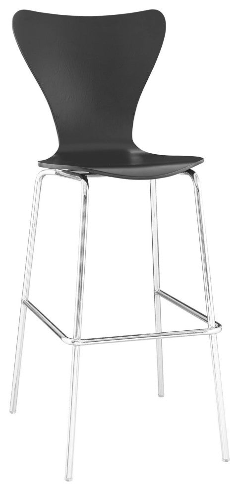Modway Modway Ernie Wood Bar Stool, Black