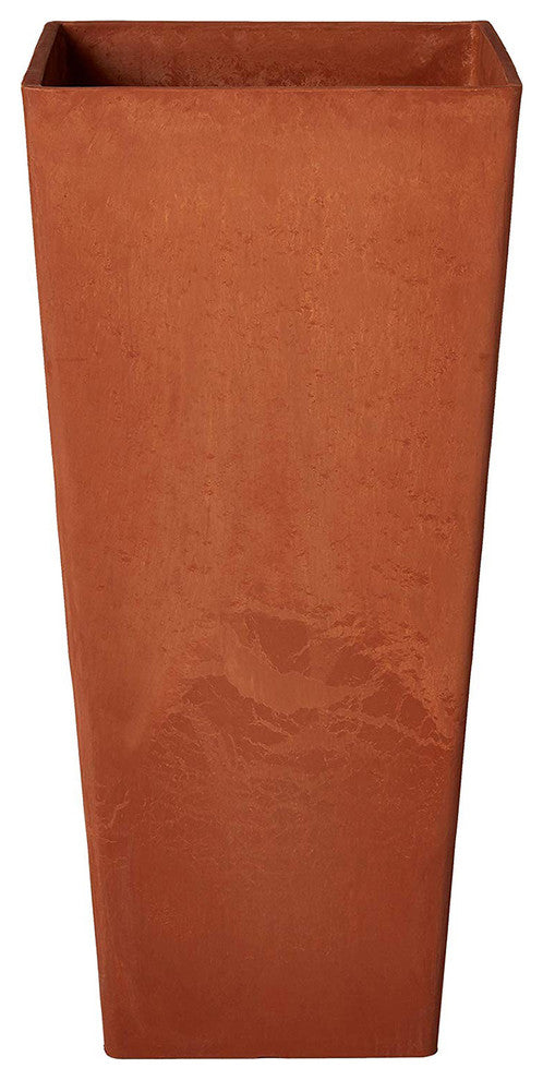Contempo Tall Square Planter, Terra-Cotta