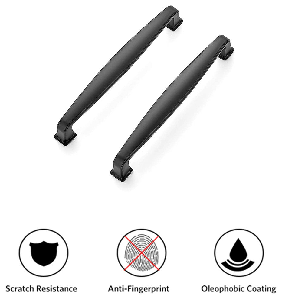 Solid 5 Inch Kitchen Cabinet Handles in Matte Black, 1 Piece Set