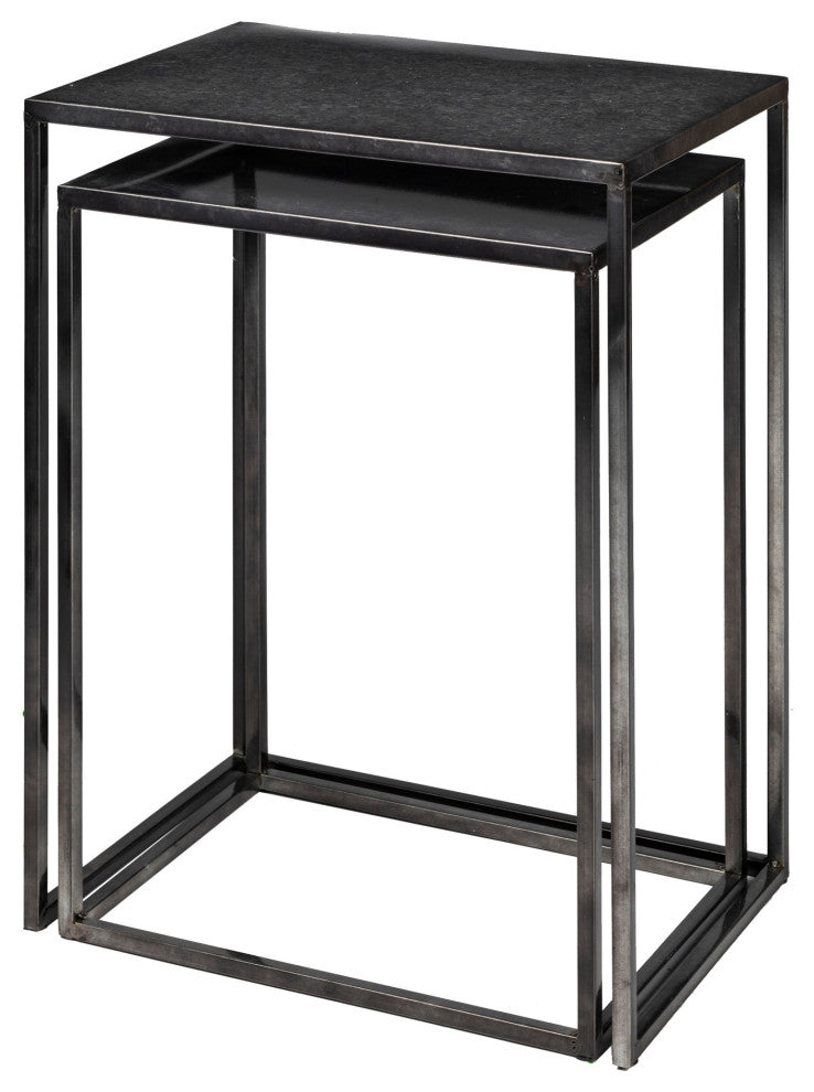 Kasey Black Galvanized Metal Rectangular Nesting Accent Tables